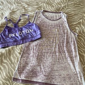 Peloton tank and sports bra